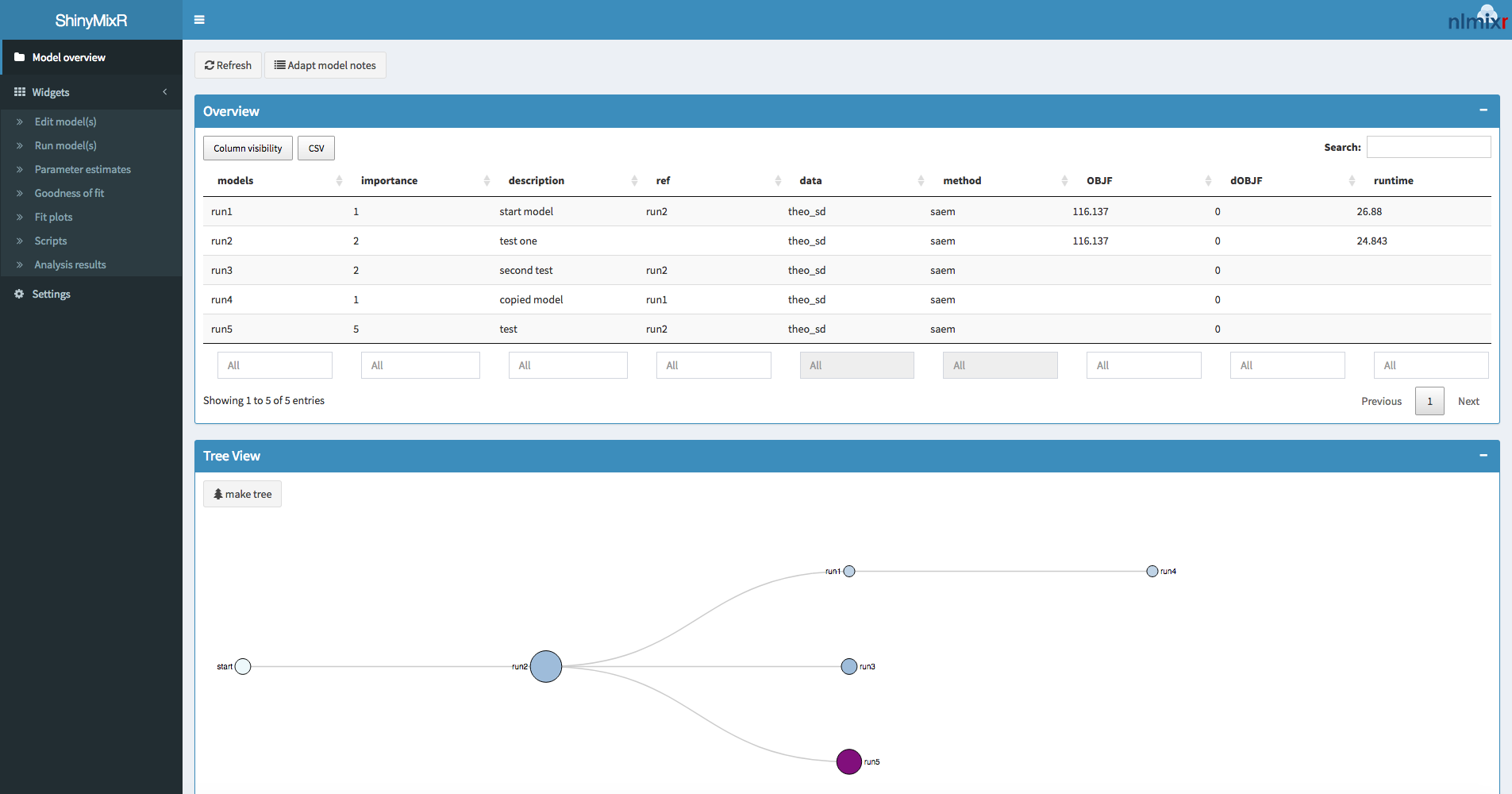 shinyMixR interface