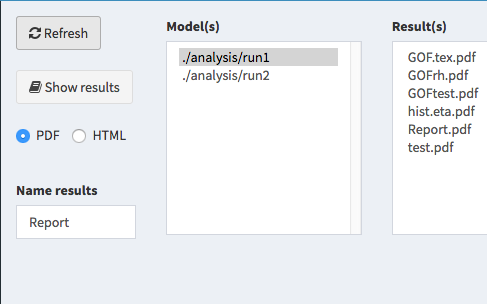 View and combine modeling results